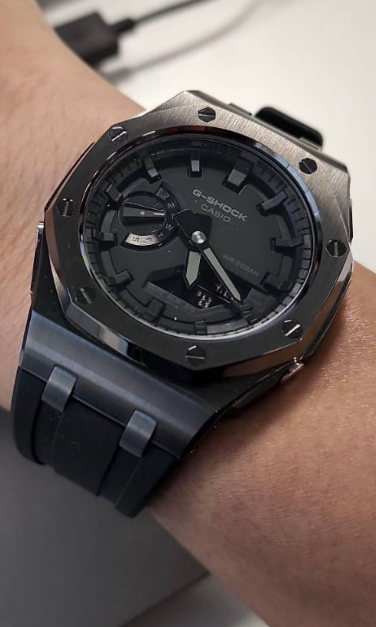 Gshock Casio ash grey black stealth mod GA2100 GA-2100 GA-2100