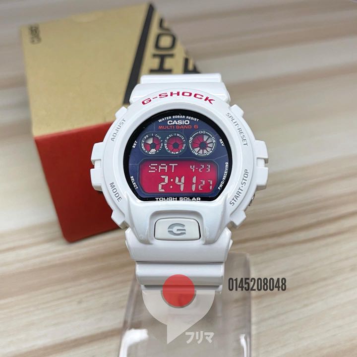 CASIO G-SHOCK GW-6900F 電波ソーラー ホワイト×レッド - 時計