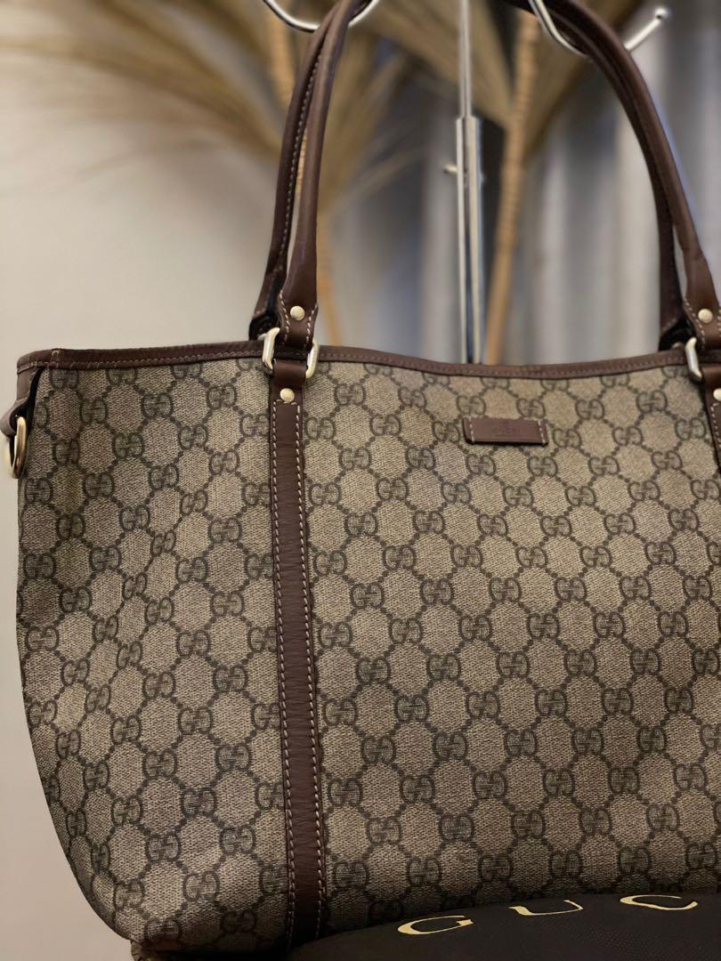Authentic Gucci Joy Tote GG Coated Canvas Medium, Barang Mewah, Tas \u0026  Dompet di Carousell