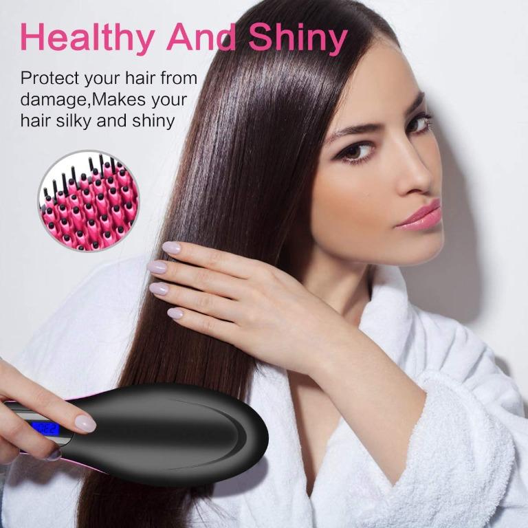 Hair Straightening Brush with Heating,Fast Natural Straight Hair