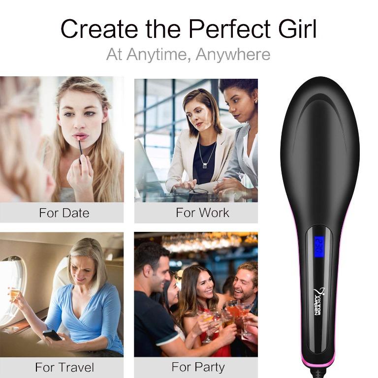 Hair Straightening Brush with Heating,Fast Natural Straight Hair