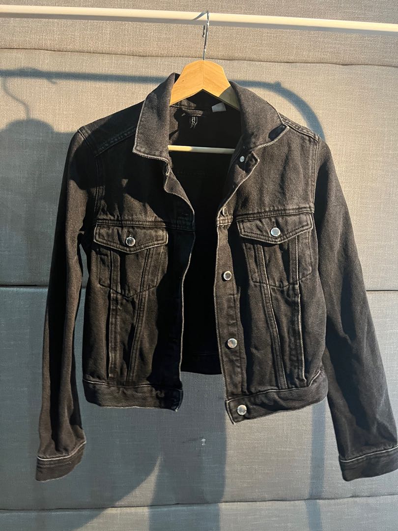H&m denim deals jacket black