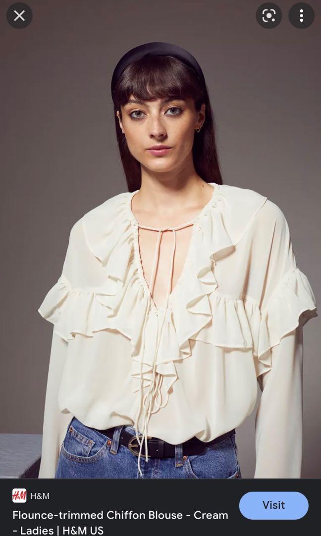 H M Ruffle Top Women s Fashion Tops Blouses on Carousell