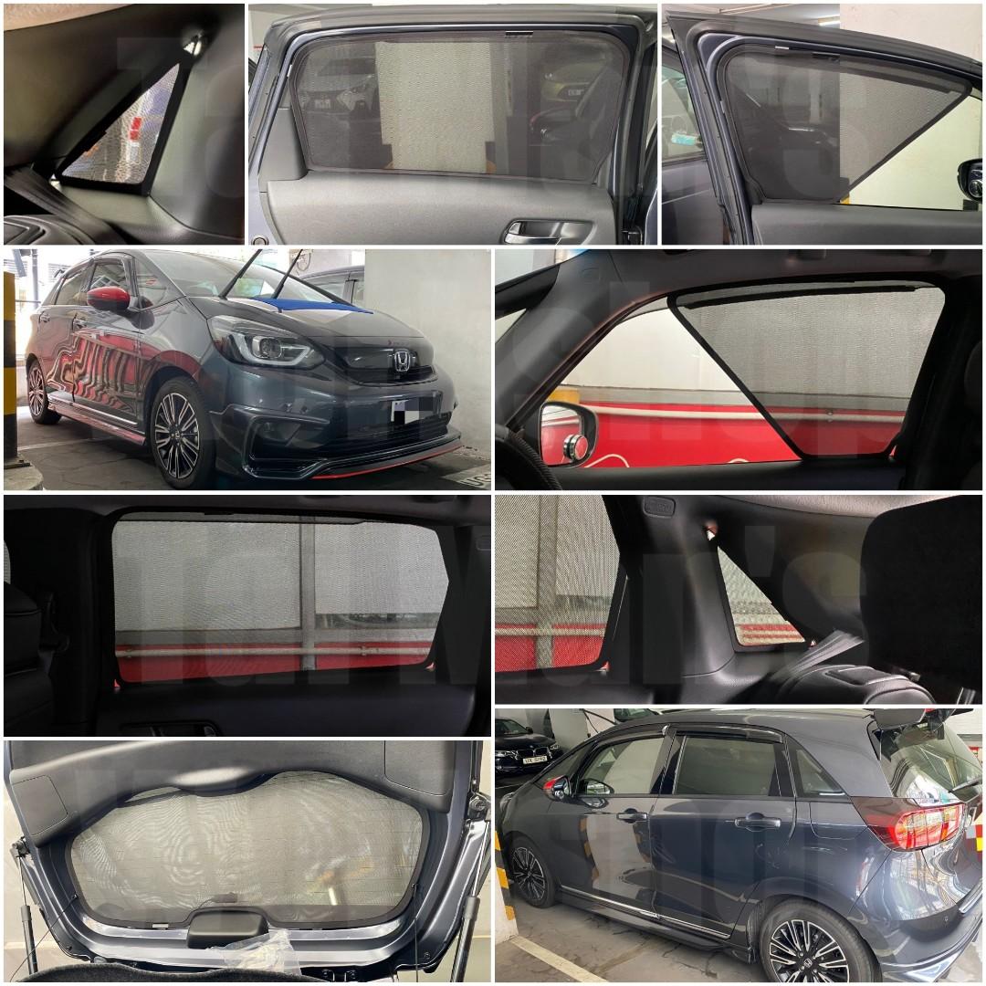 Honda 新款jazz 的專車專用濾光窗網太陽擋 汽車配件 改裝 內外零件 Carousell
