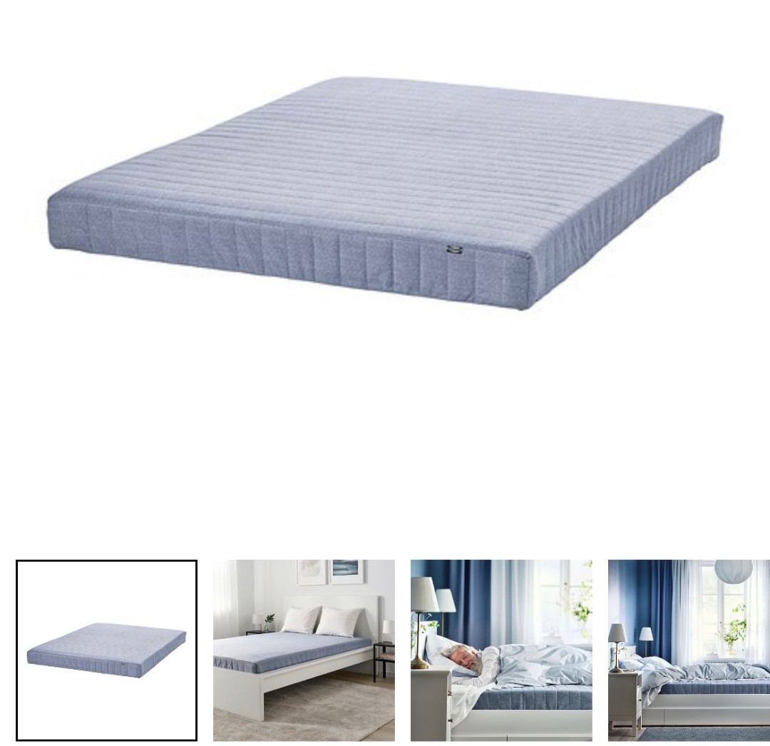 IKEA queen size bed frame and mattress set, Furniture & Home Living, Furniture, Bed Frames