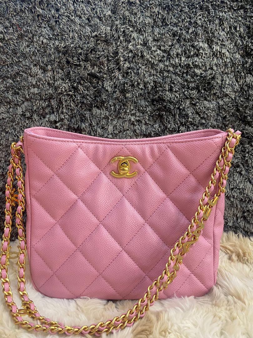 Chanel Womens Lambskin Hobo Tassel Bag Pink Small  Luxe Collective