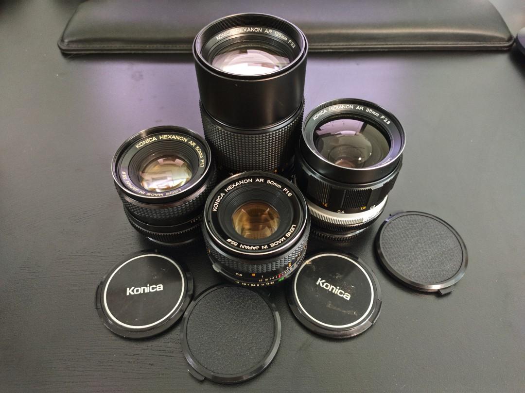Konica Hexanon AR vintage lens - 35mm F2.8, 50mm F1.7, 50mm F1.8, 135mm F3.2