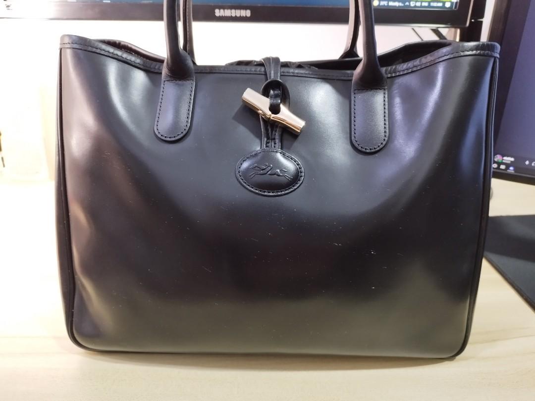 Longchamp roseau small online leather tote