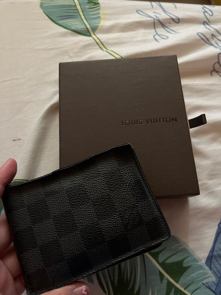 Louis Vuitton Damian Finish Wallet Vertical Black M63548 Men's