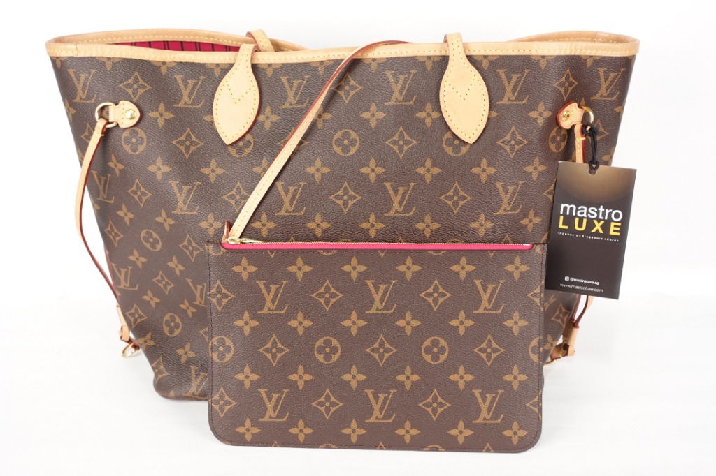 Louis Vuitton Neverfull Damier Ebene MM Rose Ballerina Lining in Coated  Canvas with Gold-tone - US