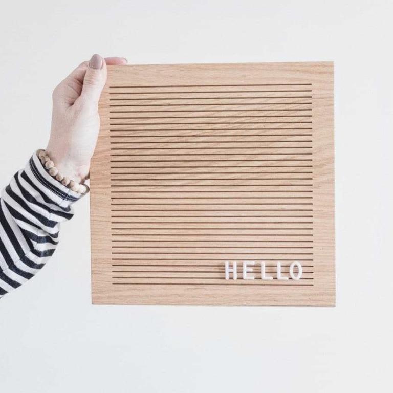 Message Board Letters Wooden Frame Oak Wood Felt Letter Message Board ...