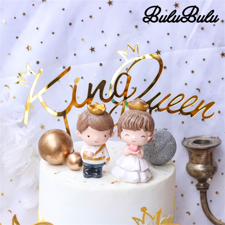 King Cake Topper Queen Cake Topper Prince Princess Wedding cake