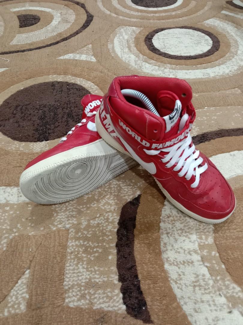 NIKE AIR FORCE 1 HIGH SUPREME WORLD FAMOUS RED 7.5UK Men s
