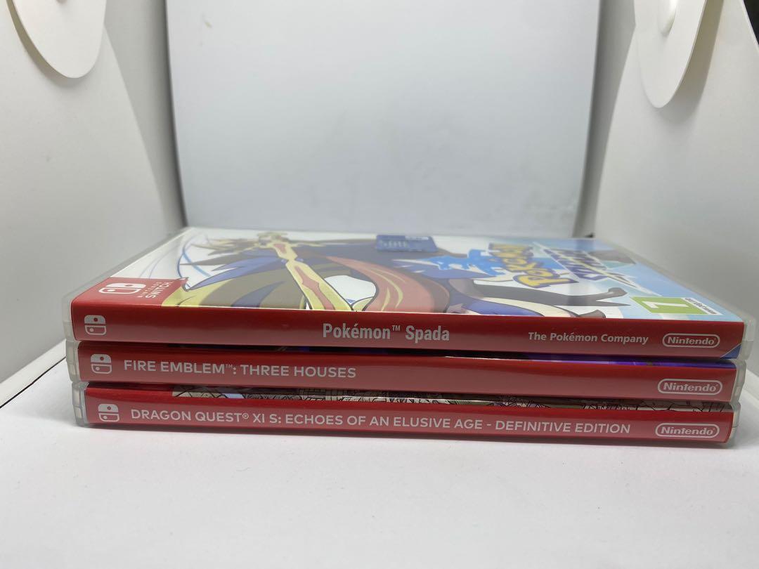 Nintendo Switch Games (Category: Nintendo) located in Makati City. Submitted by anton.t (Listing ID 1157040450, Image 1). Description: Pokemon Spada (sword) - 1700 Dragon Quest XI - Sold Fire Emblem - Sold MOP - Gcash .