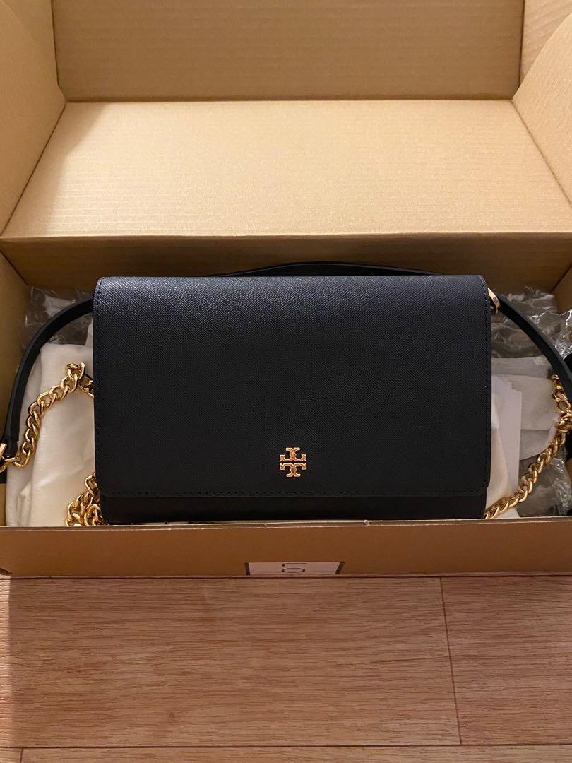 Tory Burch Emerson Chain Wallet Crossbody - Navy: Handbags