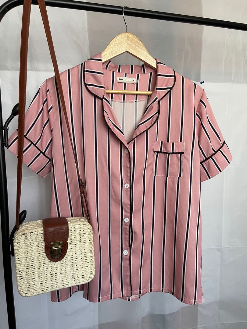 PAJAMA TOP, Women's Fashion, Tops, Blouses on Carousell