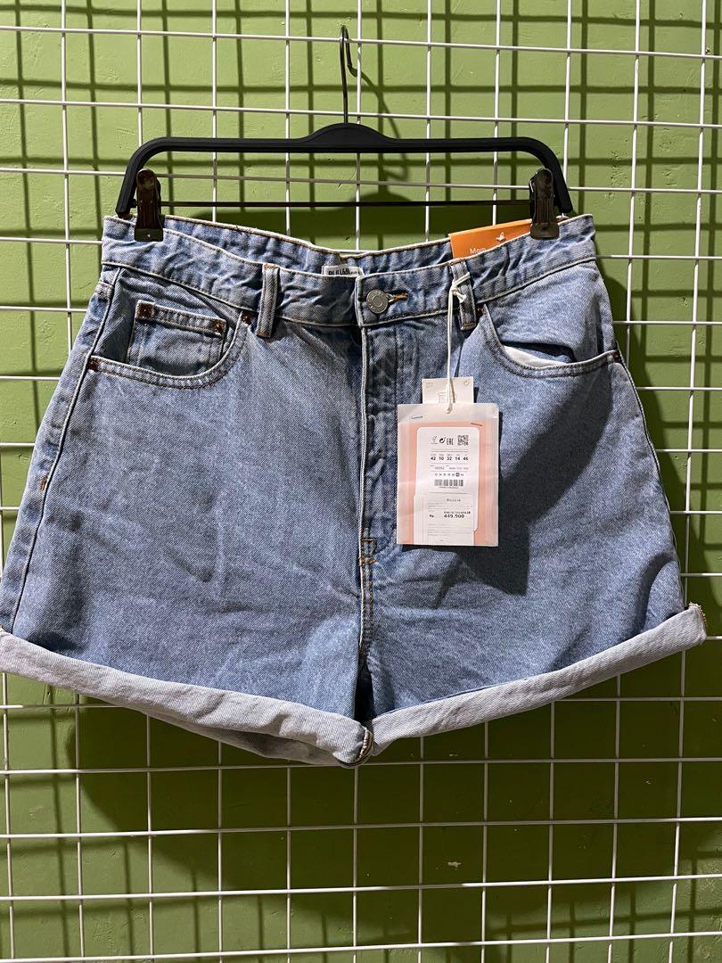 P\u0026b denim shorts with turn up hems 