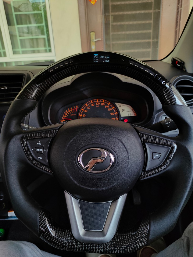 Perodua myvi Carbon LED steering Swap original Auto Accessories