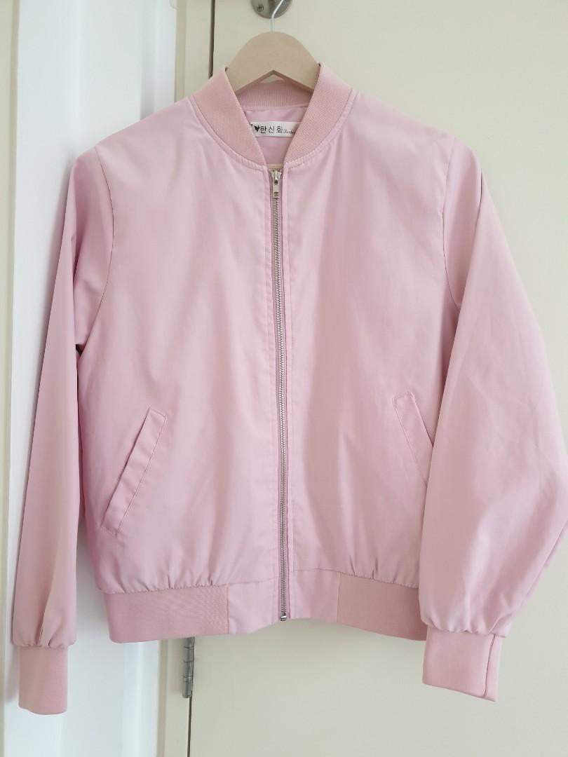 Pink Bomber Jacket Women s Fashion Coats Jackets and Outerwear