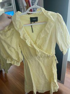 Pomelo yellow puff sleeve dress