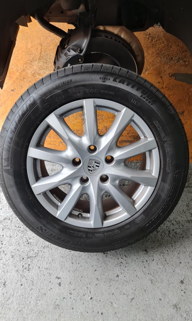 Porsche Cayenne Tyre with Rim, Car Accessories, Tyres & Rims on Carousell