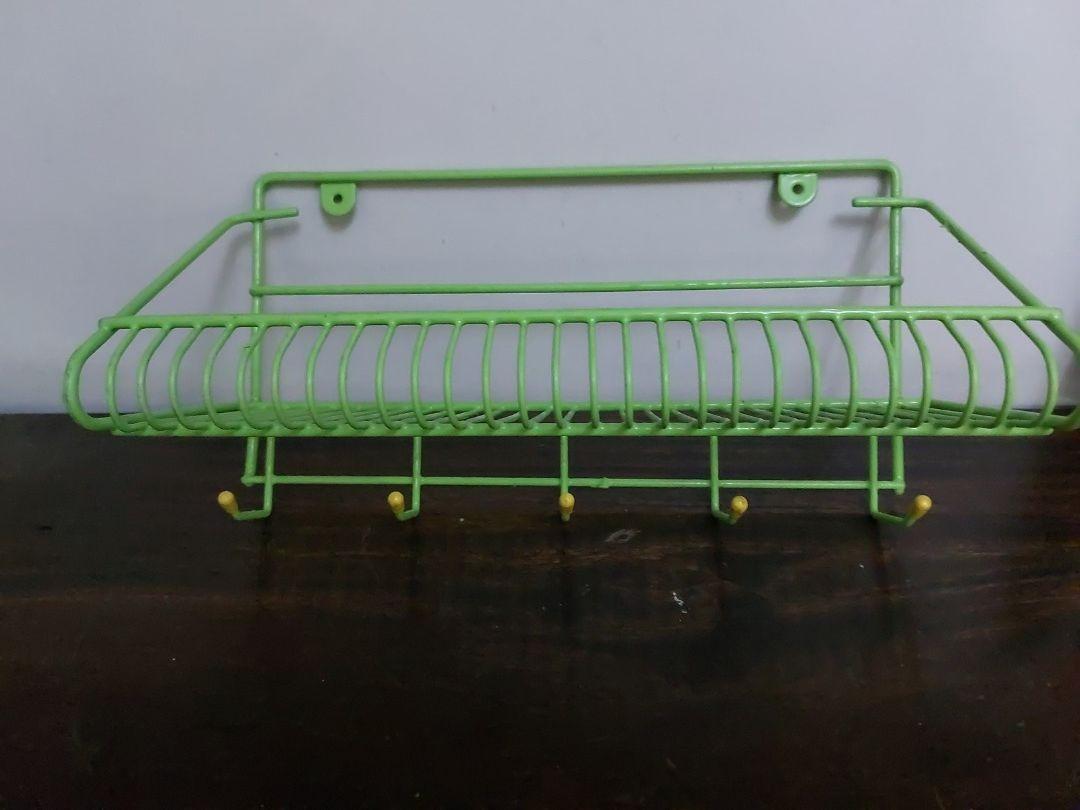 Powder coated green rack with hook, Furniture & Home Living, Bathroom ...