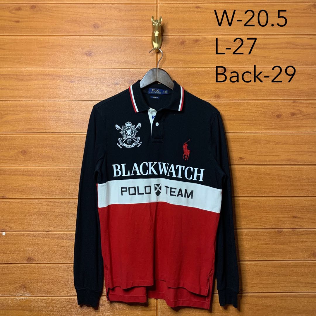 Black watch polo team long sleeve sales