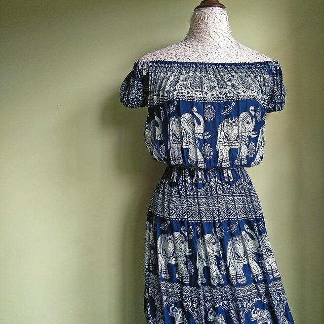 Batik off shoulder dress hot sale