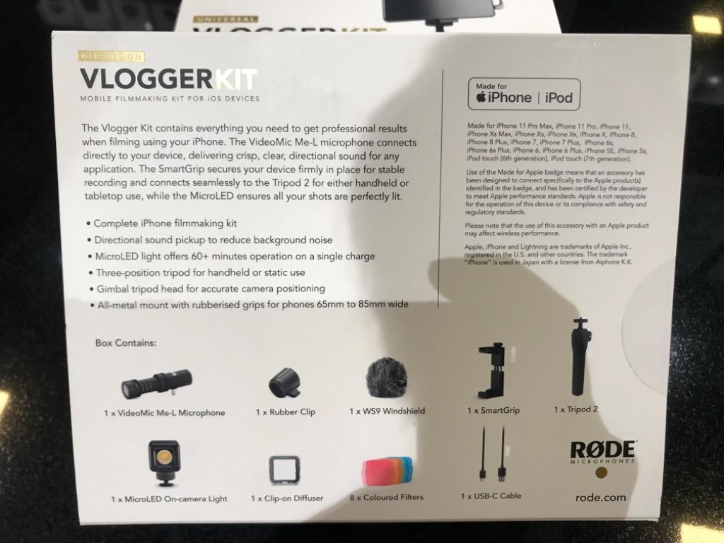 Rode Vlogger Kit iOS Edition Filmmaking Kit for Mobile Devices with ...