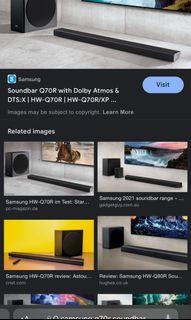 Samsung Q70 Dolby Atmos Soundbar + Bass Module