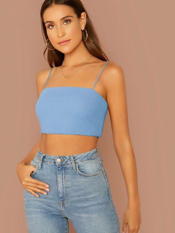shein ribbed cami cropped cami top