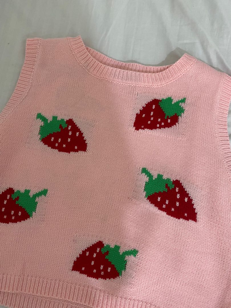 shein strawberry vest women clothing 
