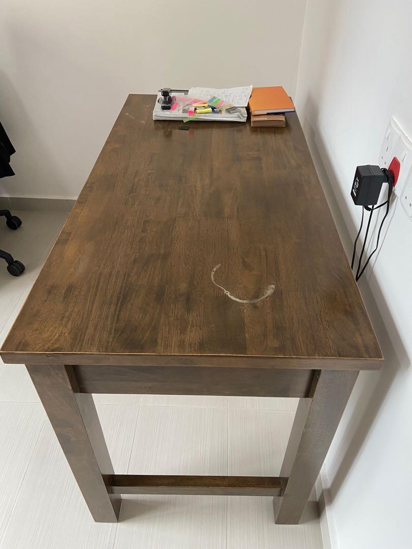 Solid wood study table (Picket & Rail), Furniture & Home Living