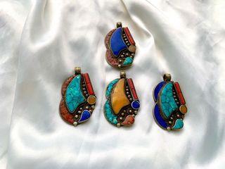 Statement Colourful Pendants handmade in Nepal, tribal pendants, bohemian jewellery, hippie jewellery, ethnic jewellery, tribal jewellery, nepali jewellery