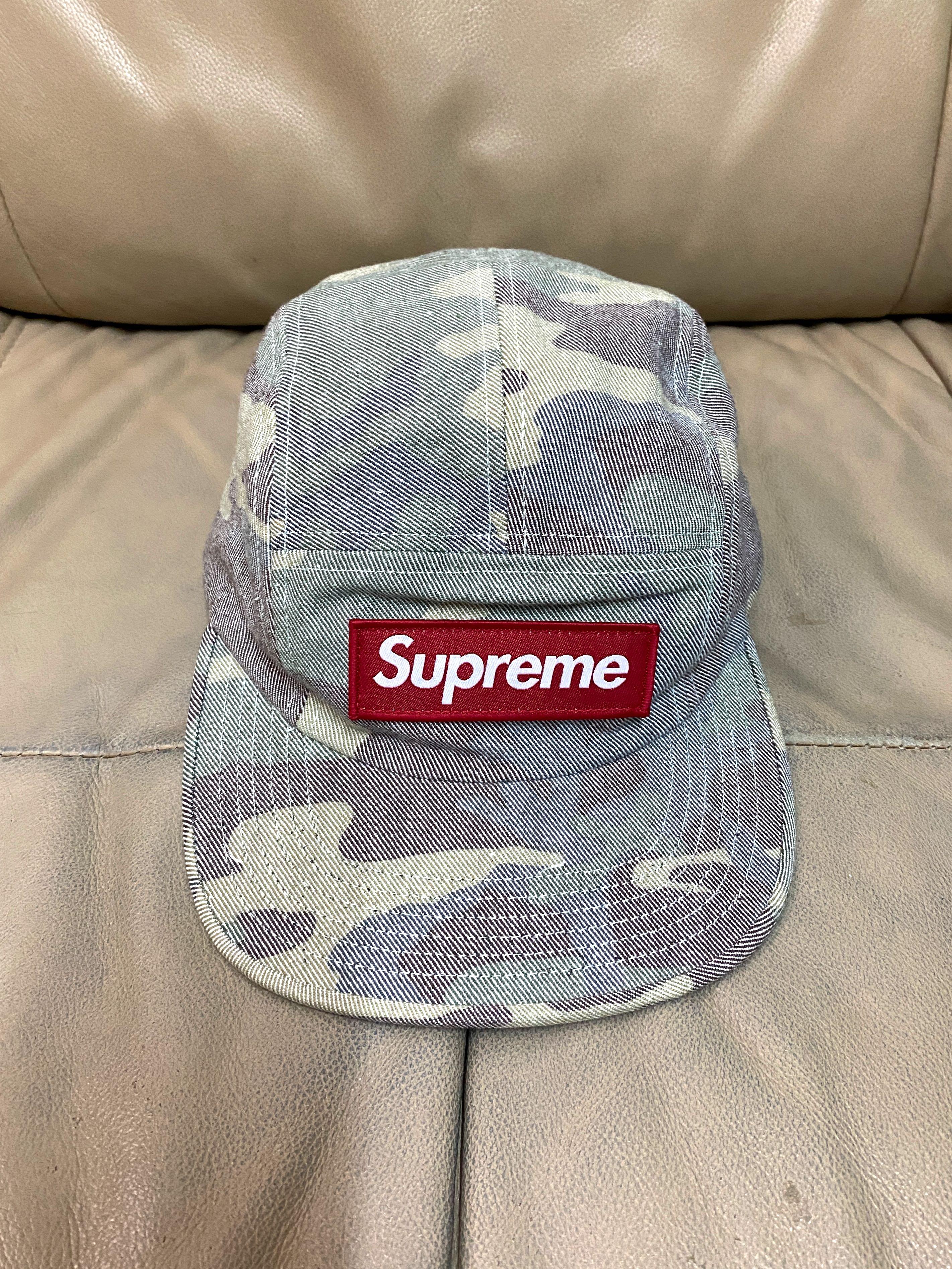Supreme Washed out camo camp cap （森林綠）