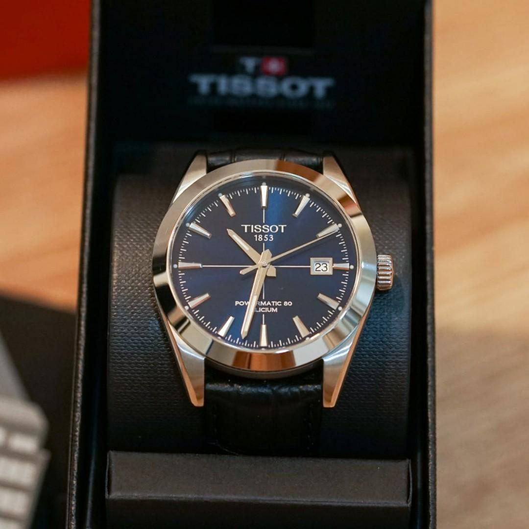Tissot gentleman powermatic 80s, Fesyen Pria, Jam Tangan di Carousell