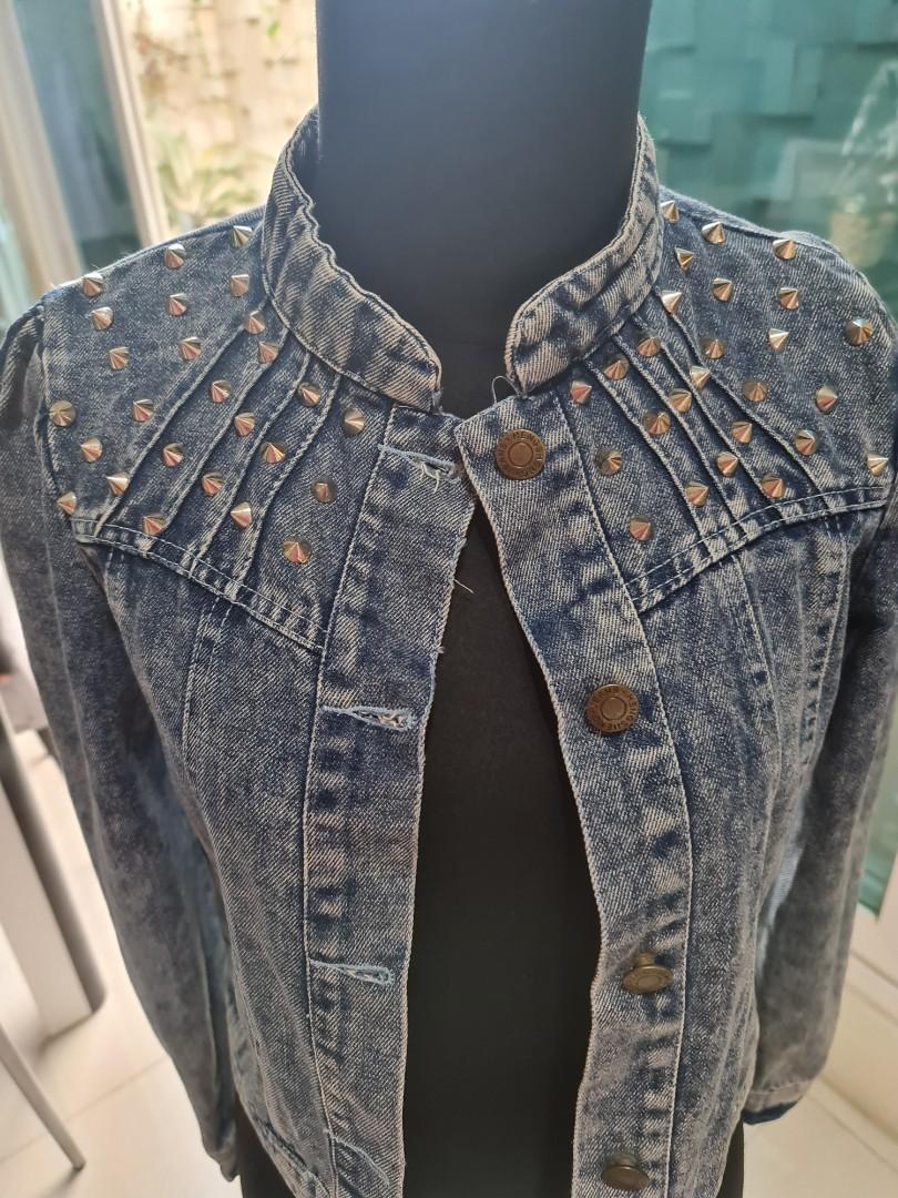 Top blazer studded jeans, Fesyen Wanita 