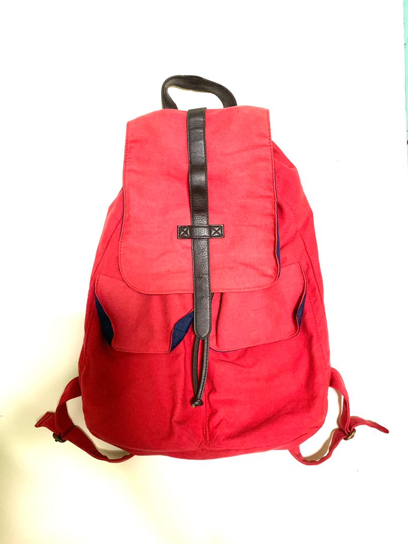 Topman Red Rucksack, Men's Fashion 