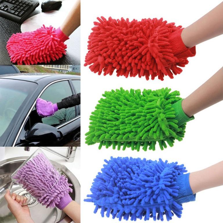Super Mitt Microfiber Car Window Washing Home Cleaning Duster Towel Gloves 