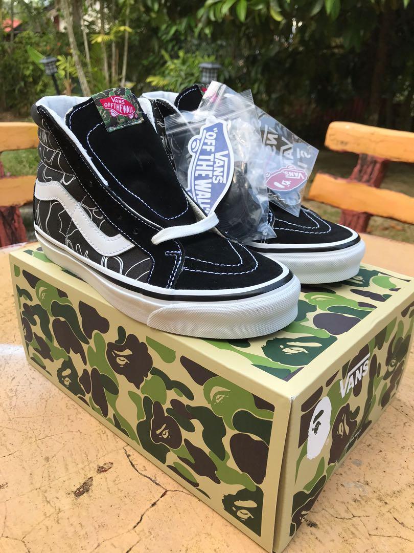 Vans x Bape Sk8 Hi Men s Fashion Footwear Sneakers on Carousell