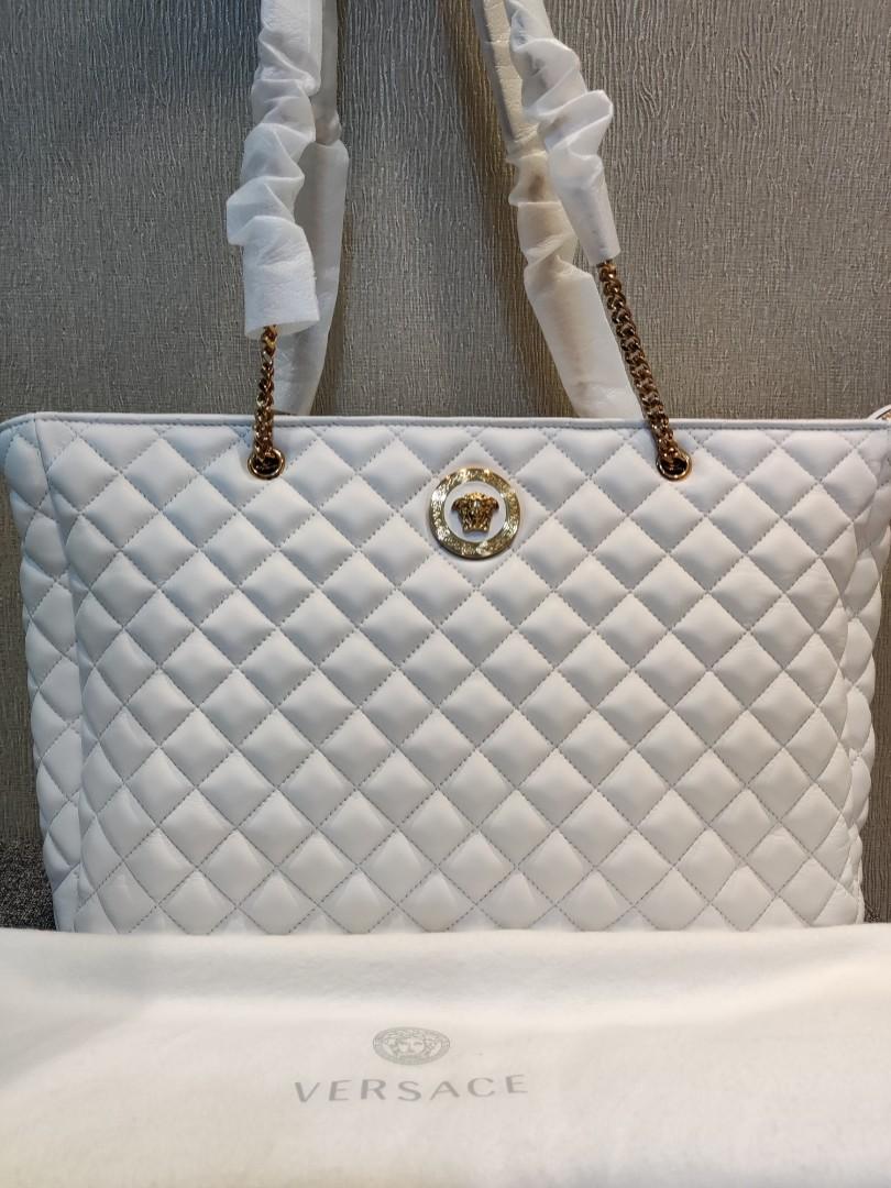 VERSACE LAMBSKIN HANDBAG WITH MEDUSA HEAD LOGO