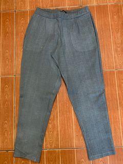 Womens High Waisted Gray Trousers