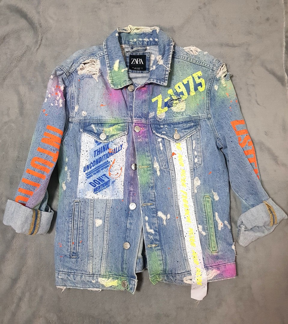 Mens jean jacket zara sales