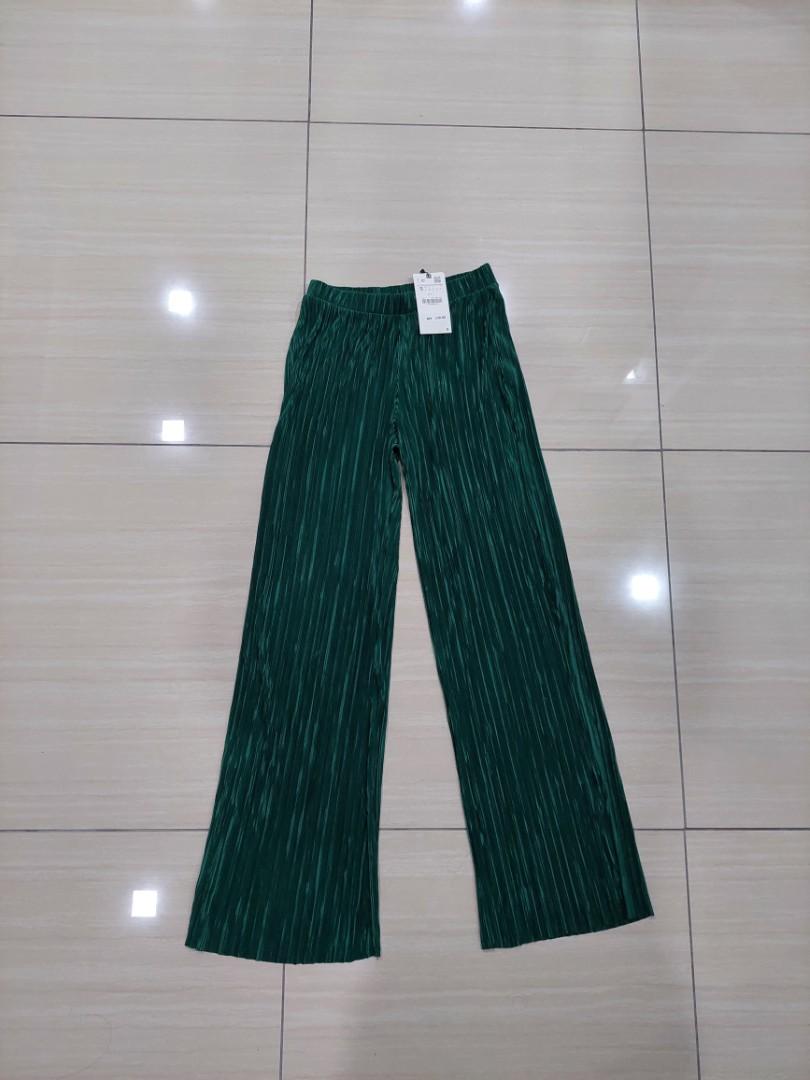 Zara pleated palazzo pants, Women's Fashion, Bottoms, Other Bottoms on
