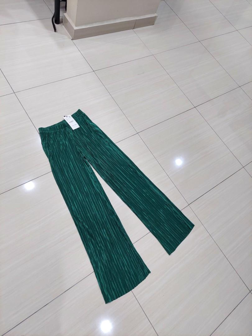 Zara pleated palazzo pants, Women's Fashion, Bottoms, Other Bottoms on