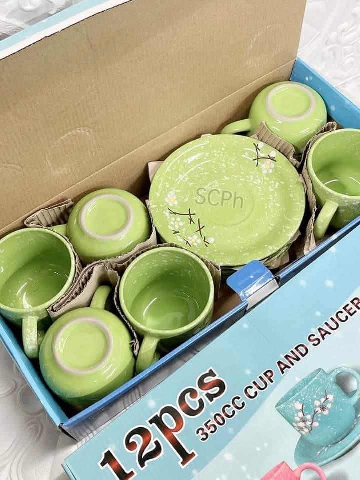 12 PCS CUPS AND SAUCER, Furniture & Home Living, Kitchenware
