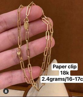 18K 750 Saudi Gold paper clip