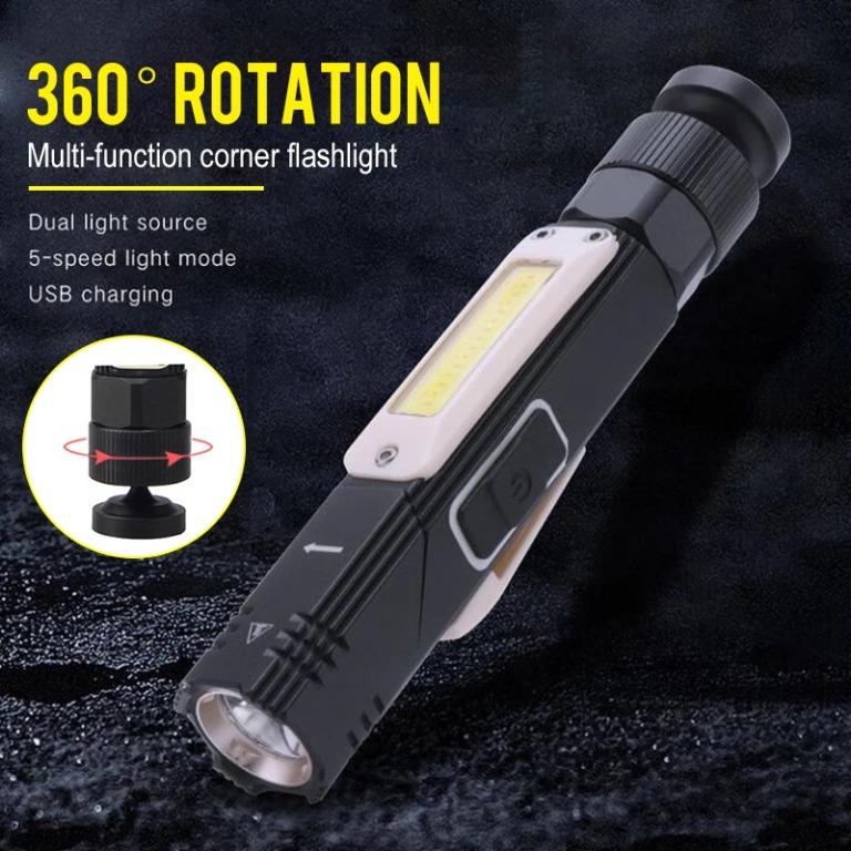 7 Mode USB Rechargeable COB LED Headlamp Headlight Outdoor Hiking Flashlight 