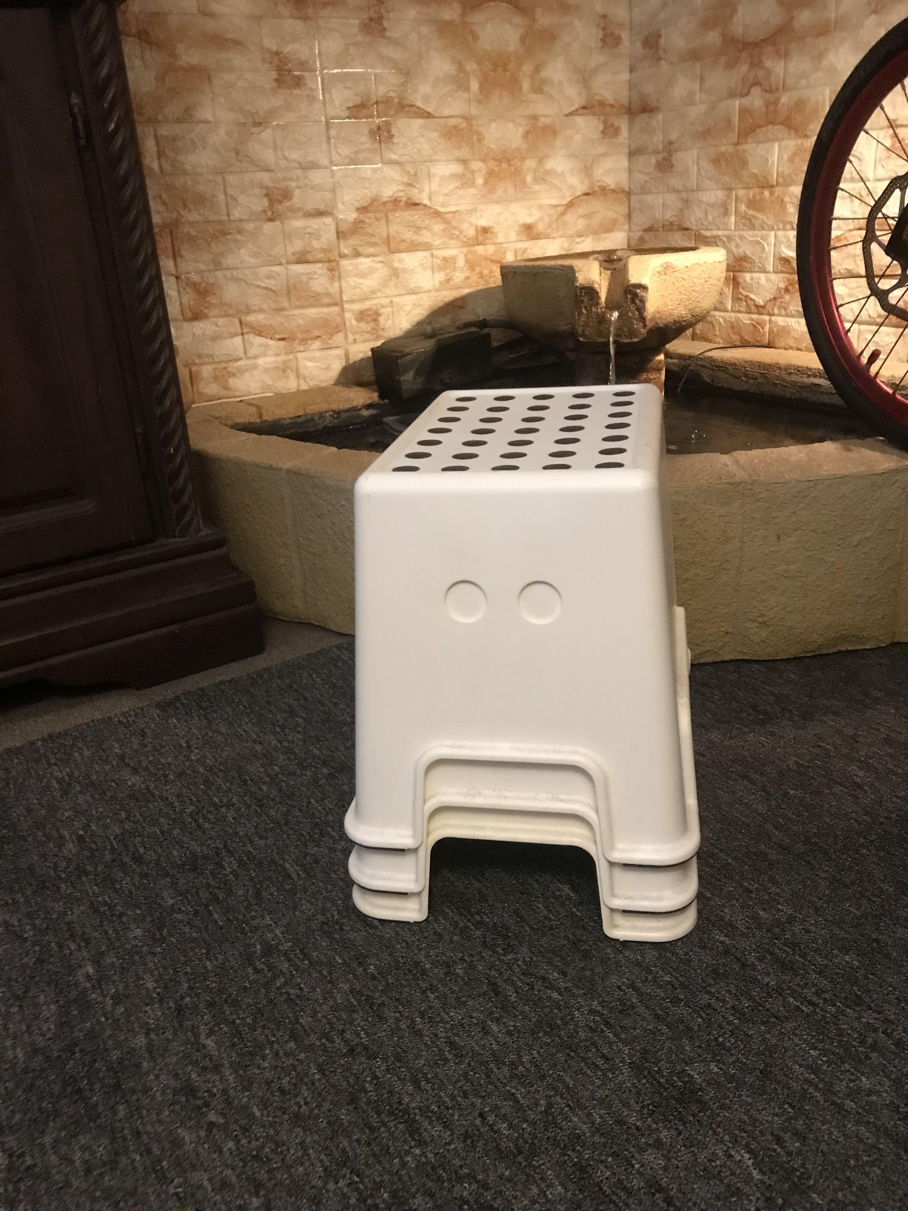 3 pcs Ikea White Stool Chair Kerusi Santai Garden, Furniture & Home