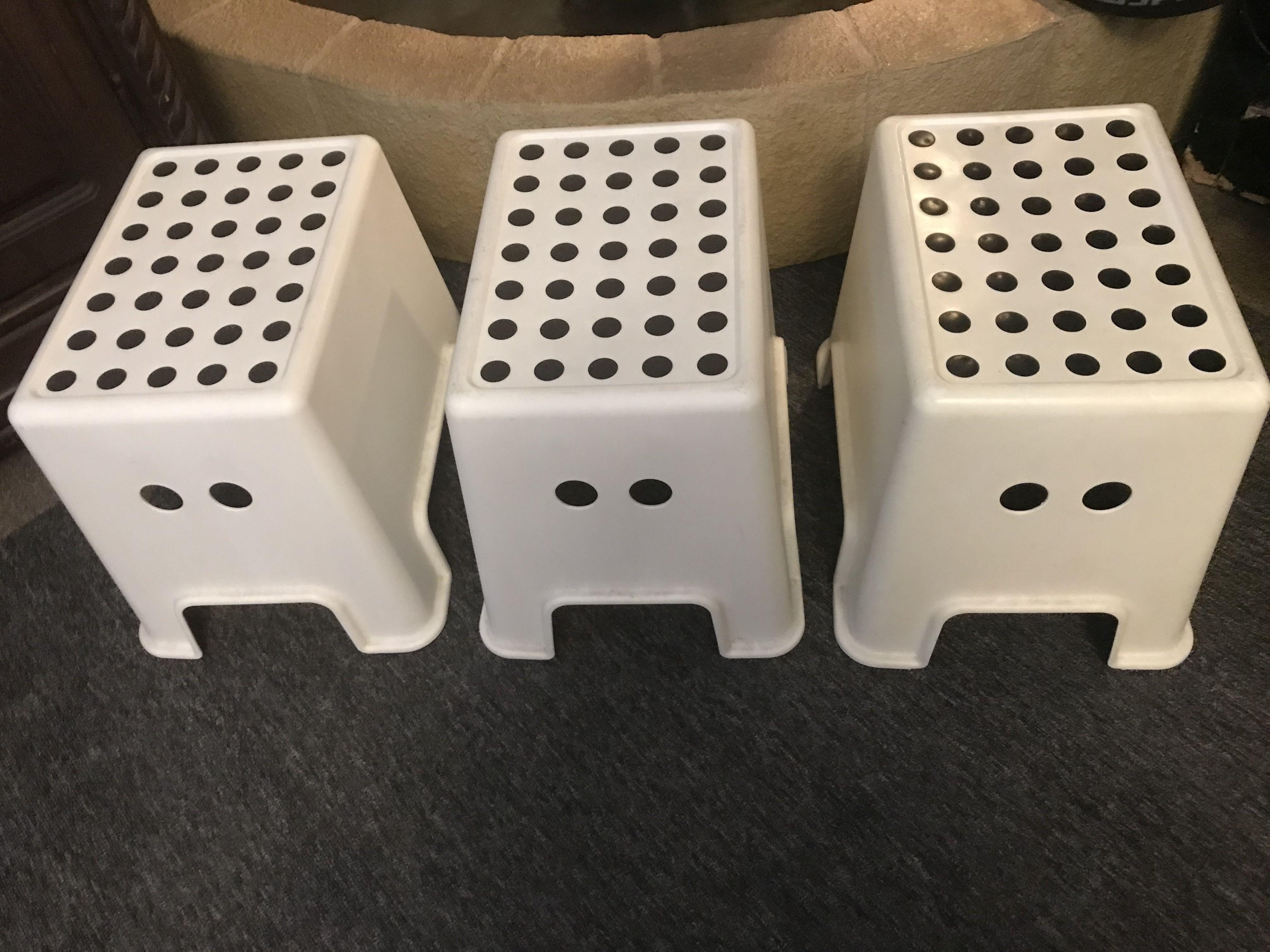 3 pcs Ikea White Stool Chair Kerusi Santai Garden, Furniture & Home